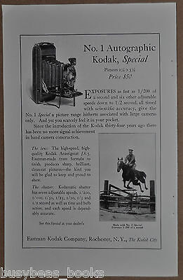1922 KODAK advertisement, No. 1 Autographic Kodak Special, folding camera
