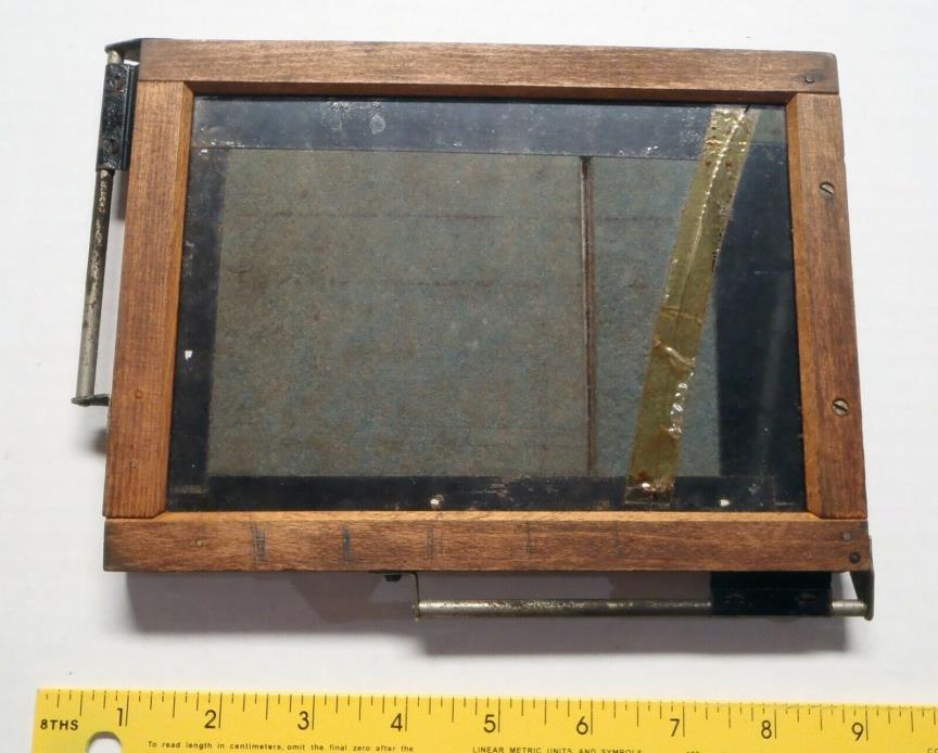 Antique Primitive KODAK AUTO MASK Wood & Glass Printing Frame for 4x5 Negs