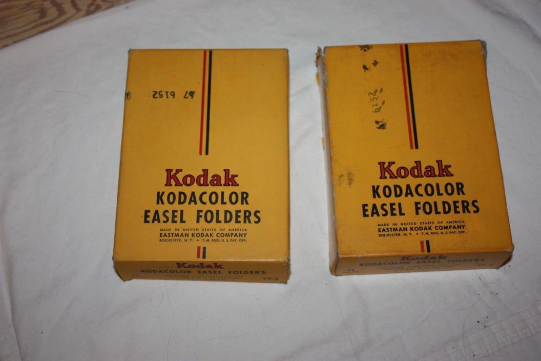 Vintage Kodak Kodacolor Easel Folders, 2 Boxes 12 Easels per Box