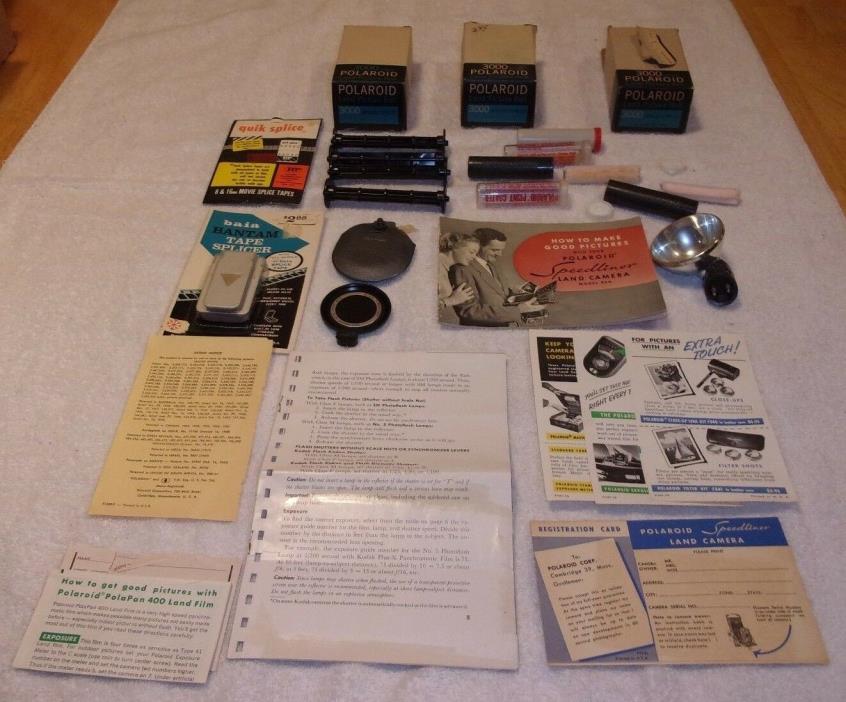 Vintage Photography Lot-Picture Roll-Tape Splicer-FlasherLight Reducer-Pamphlets