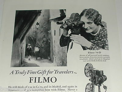 1929 Bell & Howell Filmo advertisement, FILMO 70-D Movie Camera