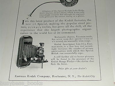 1923 KODAK advertisement, No. 1A Autographic Kodak Special camera, Eastman Kodak