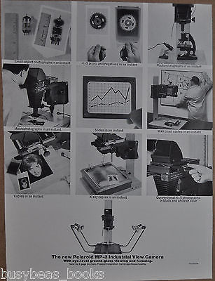 1963 Polaroid advertisement for POLAROID MP-3 Industrial View Camera