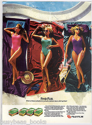 1987 FUJI FILM advertisement, retro  bathing beauty photo