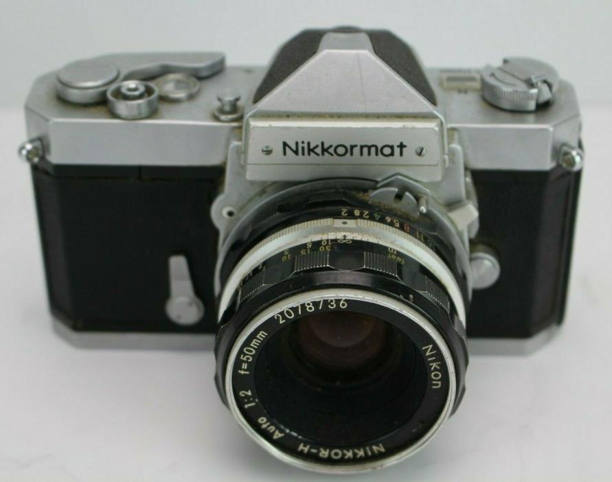 Vintage Nikon Nikkormat FT 35mm SLR Film Camera Body with 50m Lens