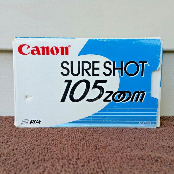 Canon Sure Shot 105 Zoom S Date 35 MM Film Camera Original Box Manual Directions