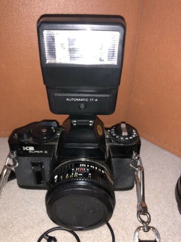 KS SUPER II  SR 2000 Vintage 35 mm  SLR Camera With Two Lenses, Flash And Bag