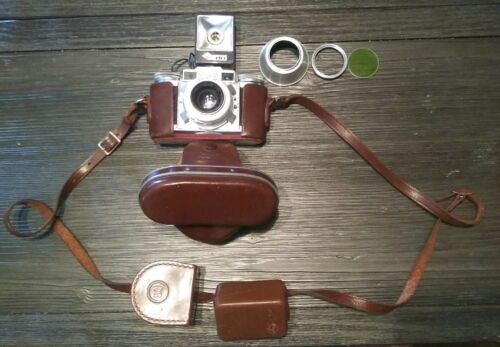 1950s Braun Paxette 35mm Rangefinder Camera 2.8/45 Lens Prontor SVS w/extras