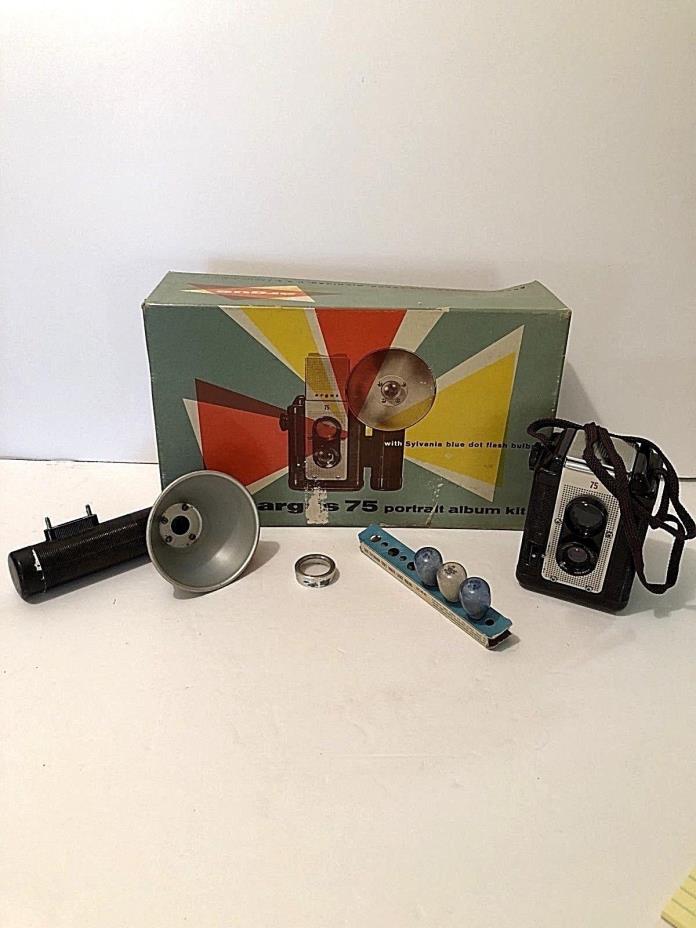Vintage Camera Argus 75 Portrait Album Kit Prop Old Original Box