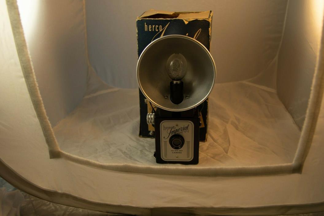 Herco Imperial Flash Camera With Original Box Vintage Snapshot Camera