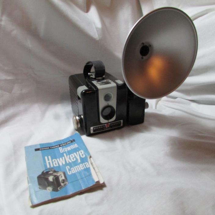 Vintage Brownie Hawkeye Kodak Model Box Camera w/Flash Attachment