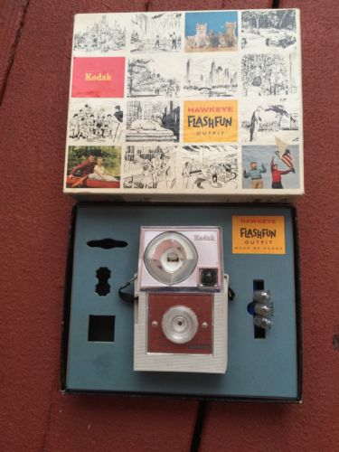 Vintage Kodak FlashFun outfit Hawkeye Camera with original box No 22k