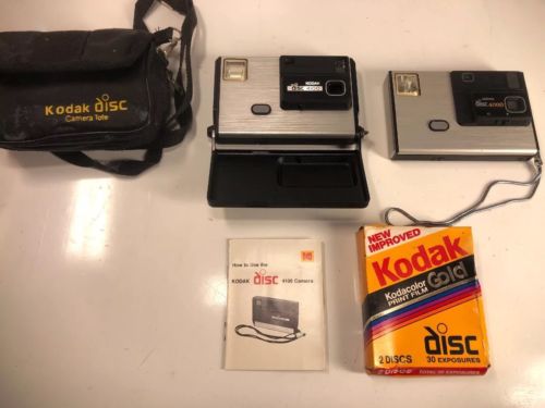 Lot Of 2 Vintage Kodak Disc 4000 & 4100 Disc Camera Photography Photo Film