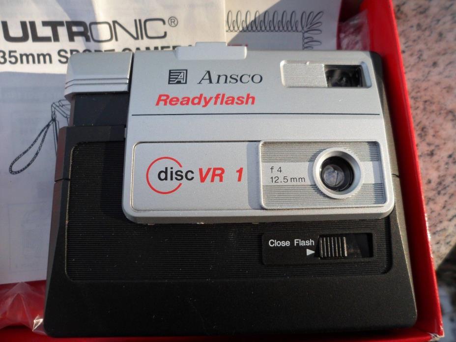 Vintage Ansco Ultronic VR 1 Disc Camera Sport Slim Old School Photography w/ Box