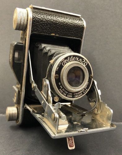 Antique PHO-TAK Foldex 20 Accordion Camera 86mm Octvar Lens Photograph Collector