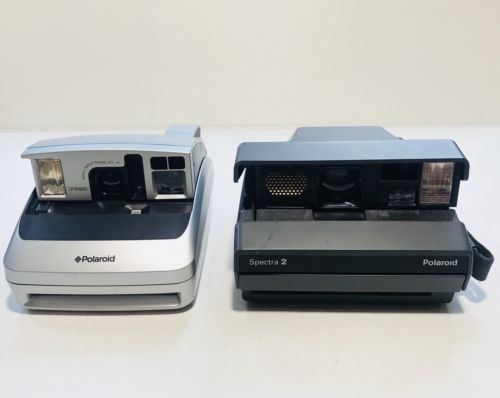 Lot Of 2 Vintage Polaroid Cameras Spectra 2 + One600 Great Shape Untested