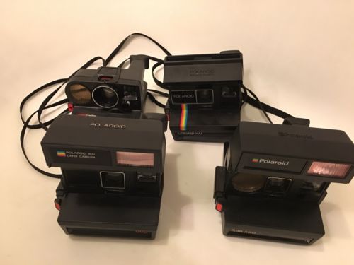 Polaroid Cameras Lot Of 4 Sun 660, One Step 600 Rainbow, 640, Sonar OneStep