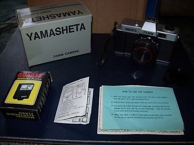 YAMASHETA 35MM CAMERA SPCAM3 BOX MANUALS AND QUARTZ MANUAL FLASH BLACK/SILVER