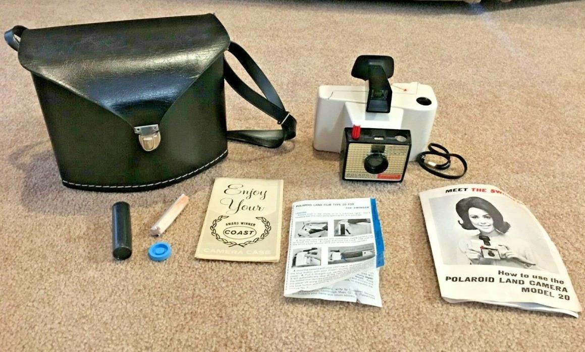 Vintage Swinger Polaroid Land Camera Model 20 Case Instructions Coating Stick