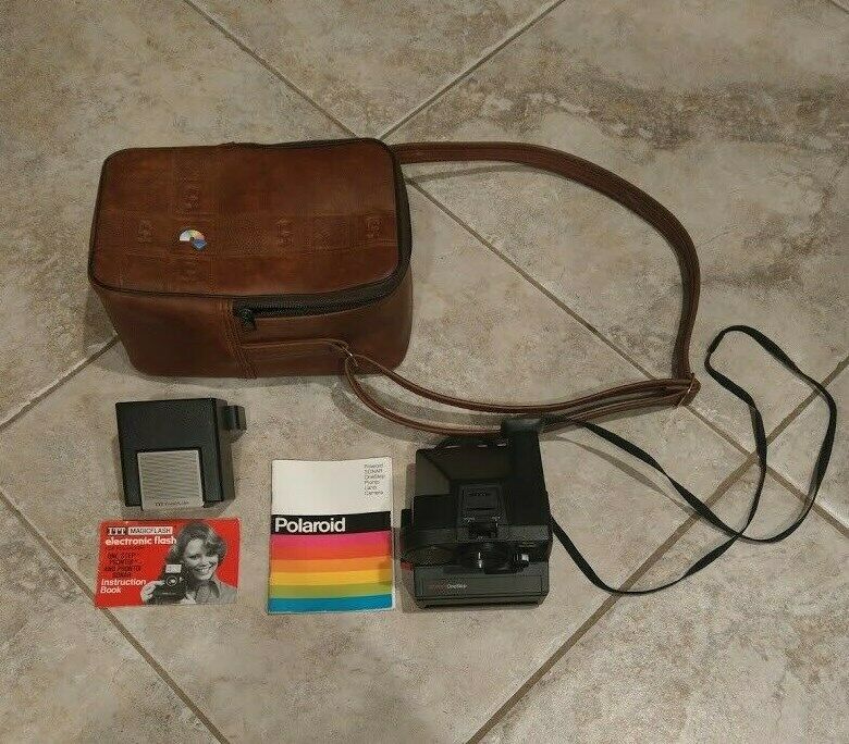 Polaroid Sonar OneStep Pronto Land Camera  & ITT Magicflash With Kodak Case