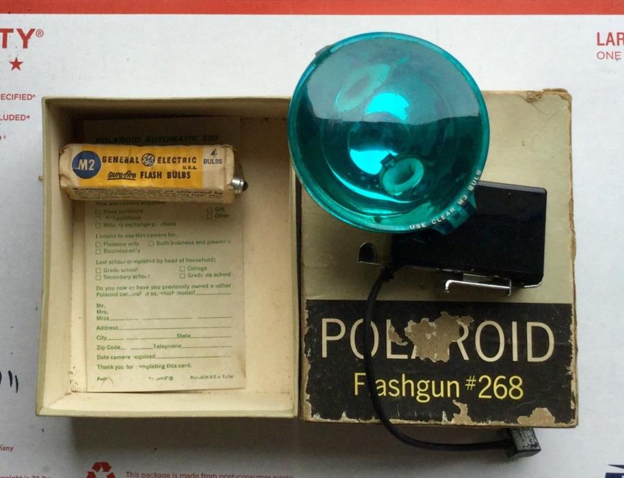 Polaroid Flashgun #268 Untested With Box And Bulbs