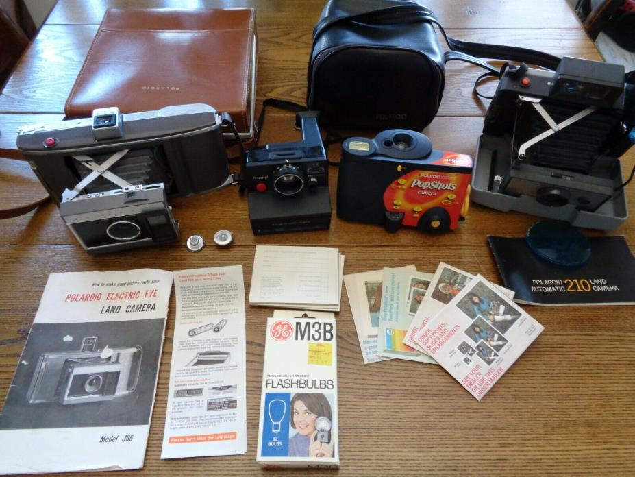 Polaroid Camera Lot 4 Vintage Untested As-Is J66 Pronto 210 Popshots