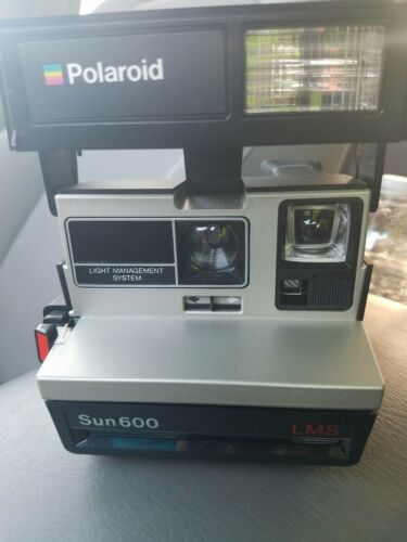 POLAROID LMS Sun600 Camera Instant Land Camera Black w/ Strap