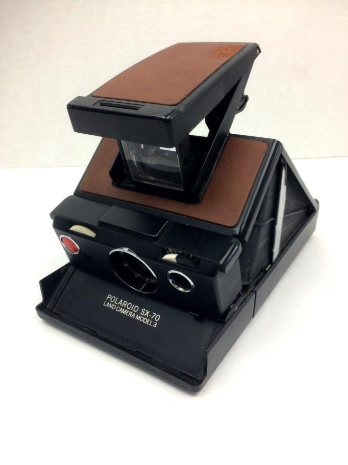 Polaroid SX-70 Land Camera Model 3 VINTAGE Black Brown NOT TESTED