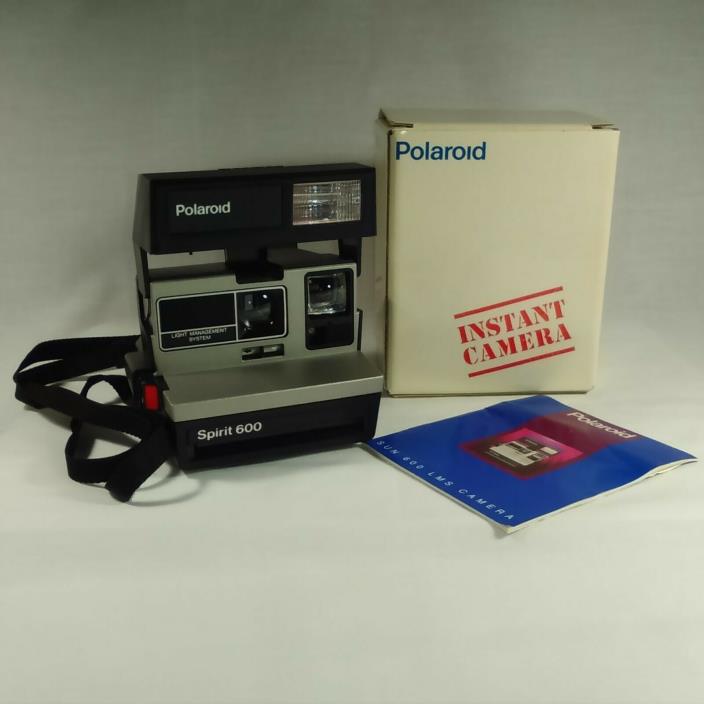 Polaroid Spirit 600 LMS Camera w/ Flash With Manual Tested Works Retro Vintage