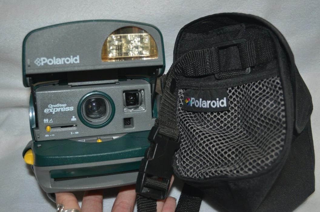 Polaroid One Step Express 600 Instant Film Camera Green w/ Case