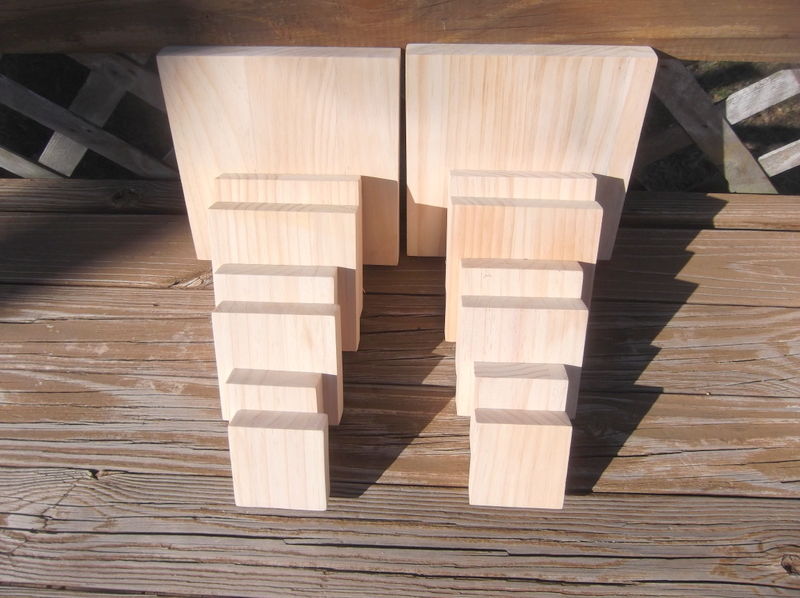 Group of 14 Pine Picture Blocks in Different Sizes
