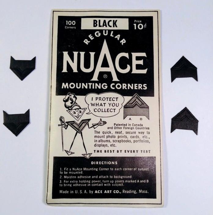Vintage NuAce Mounting Black Corners Photo Albums Scrapbooks Postcards Pictures