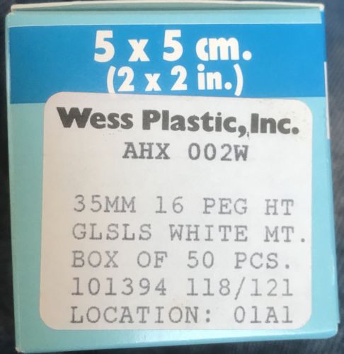 NEW in BOX! WESS Professional 2x2 Inch PEG 35mm Film SLIDE MOUNTS 50 Ct AHX002W