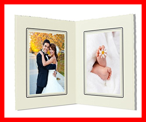 Cardboard Photo Folder Double 4X6 Pack Of 50 GS004 IVORY Color Gold
