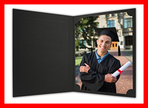 Cardboard Photo Folder For A 8.5X11 Pack Of 25 PF060 BL BLACK Of Home