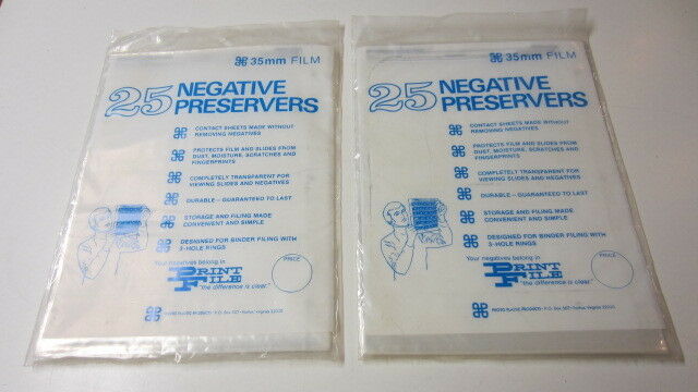 2 Packages of Negative Preservers for 35mm Film, 50 Sheets in Total, NIP