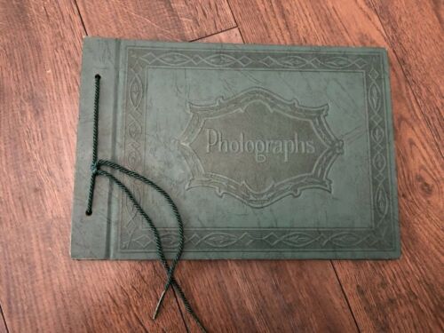 7” X 10” Green Photographs Book, Embossed Cover Black Paper Pages Scrapbook