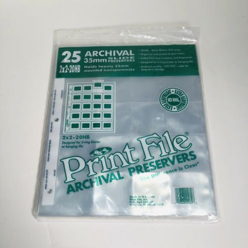 Print File 500282 Archival 35mm Slide Pages Pack of 25 #0500282