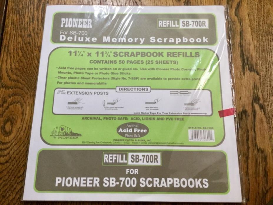 NEW Pioneer SB-700R White Refill 50 Pages for SB-700 Scrapbooks Includes Post