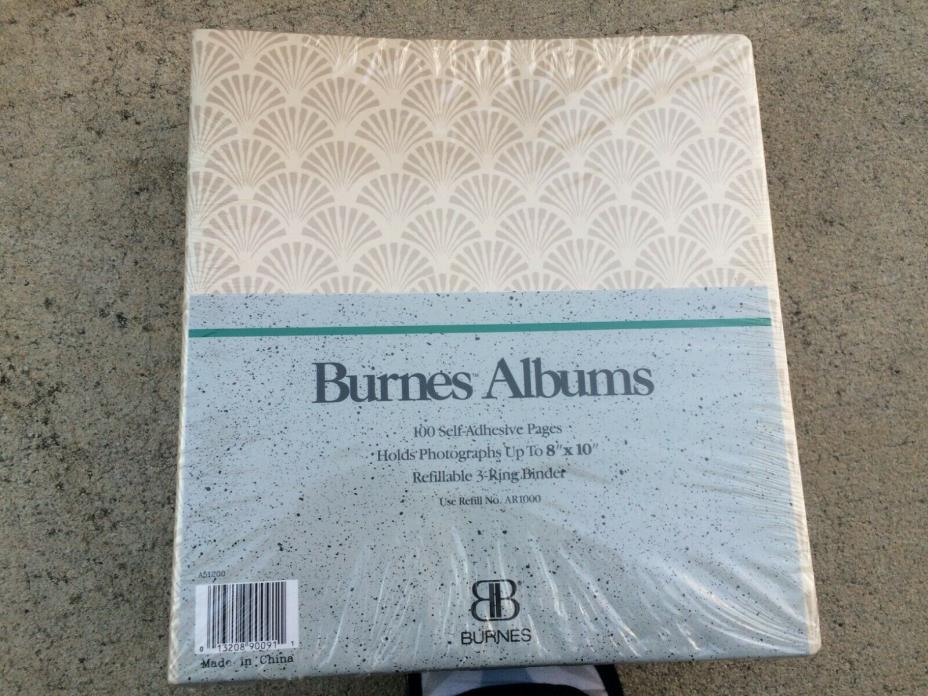 Burnes Album 8x10'',100 self adhesive pages Holds up to 8x10'' NOS 3 ring binder