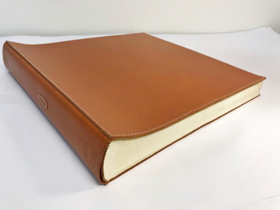 Arte & Cuoio Leather Photo Album Tan With Contrast Stitch Detail