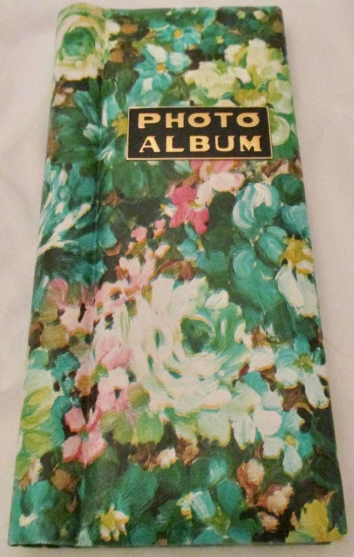 New Vintage 1970s Mod Hippie Flower Power Photo Album Blue Green 16 Pages