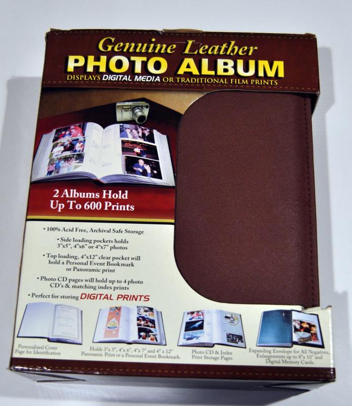 2 Pack Leather Photo Albums Photo/Digital Brown New in Box