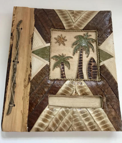 NEW Natural Leaf Palm Tree Photo Album Scrapbook Bamboo Pulp Beach Handmade