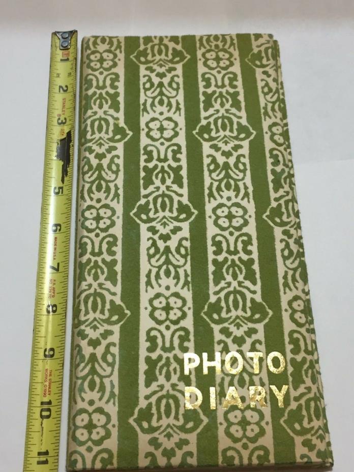 Vintage Retro Photo Memory Album 1960s 1970s Green flock, NEW