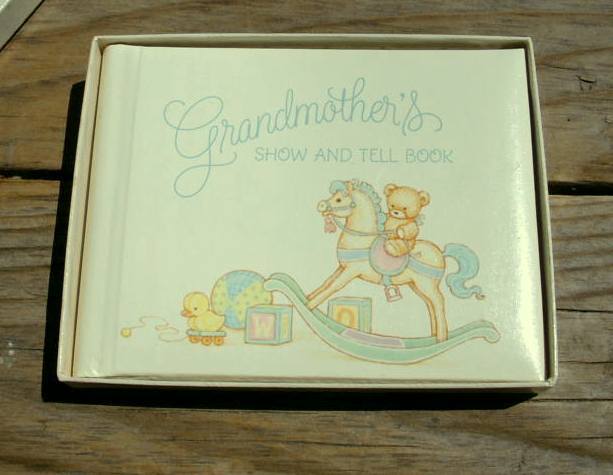 Vintage HALLMARK Grandmother's SHOW AND TELL BOOK Mini Photo Album, Orig Box