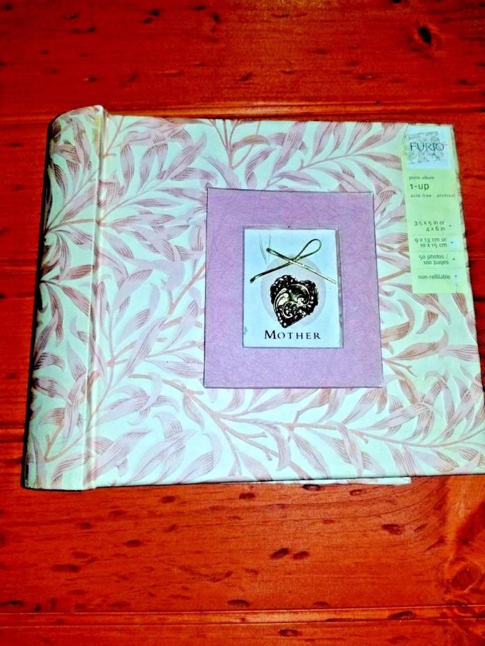 Photo Album Holds 50 4 x 6 Photos Hard Cover A Heart and Word Mother Memos