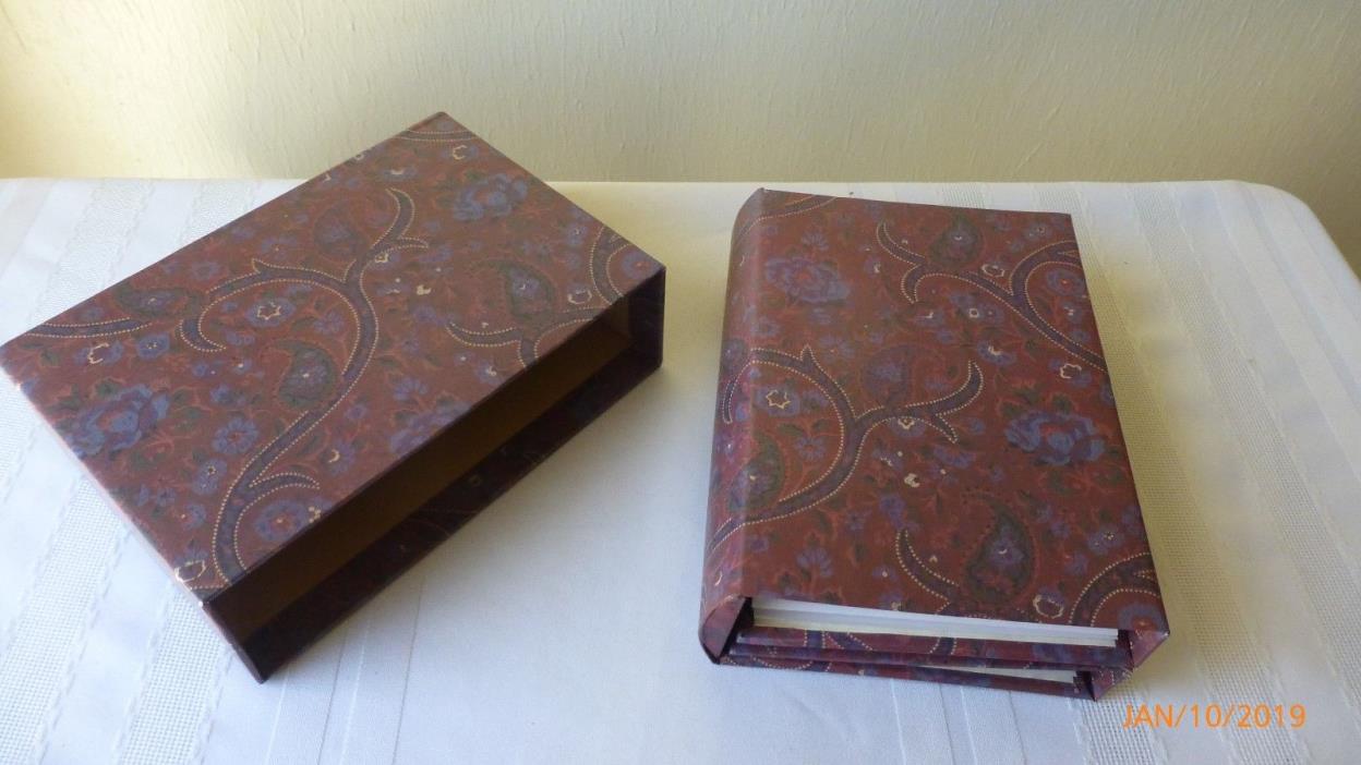 Vintage Folding Photo Album Paisley Pattern with Protective Sleeve 4 x 5 Photos