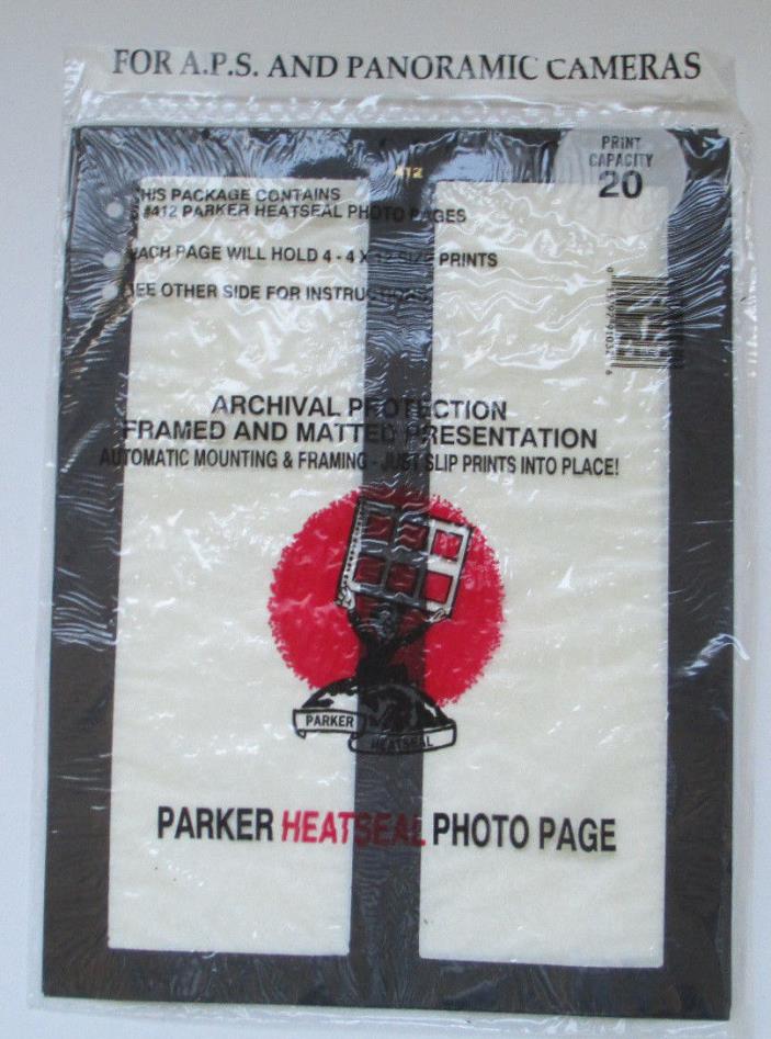 5 #412 Parker Heatseal Photo Pages For A.P.S. & Panoramic Cameras, 4 4X12 Prints