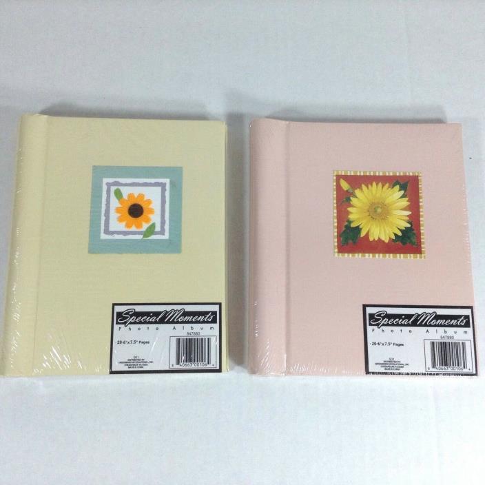 Special Moments Photo Album 20 Page 6 x 7 Pink Yellow Sun Flower